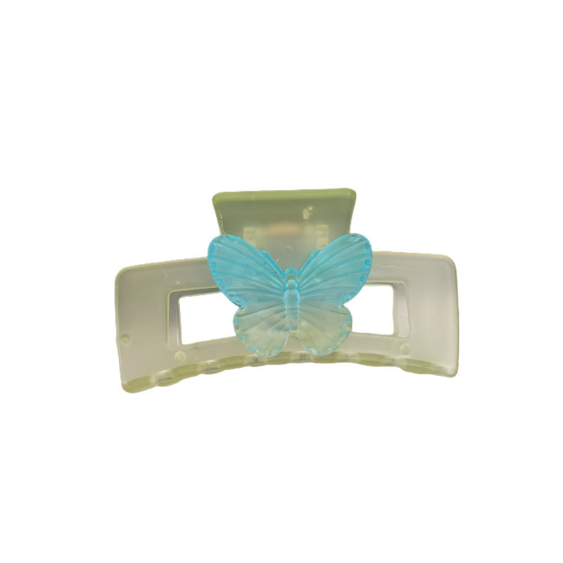 Pinzas Para El Cabello De Acrílico De Mariposa Grande Verde al por mayor