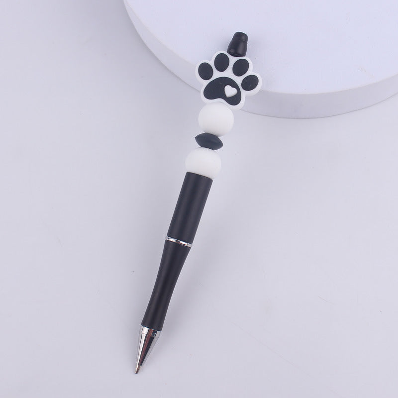 Wholesale Handmade Bead Pen Cartoon Dog Paw Silicone Ballpoint Pen