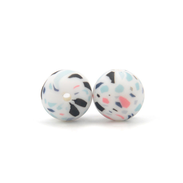 Wholesale 40PCS Colorful Leopard Print Silicone Beads