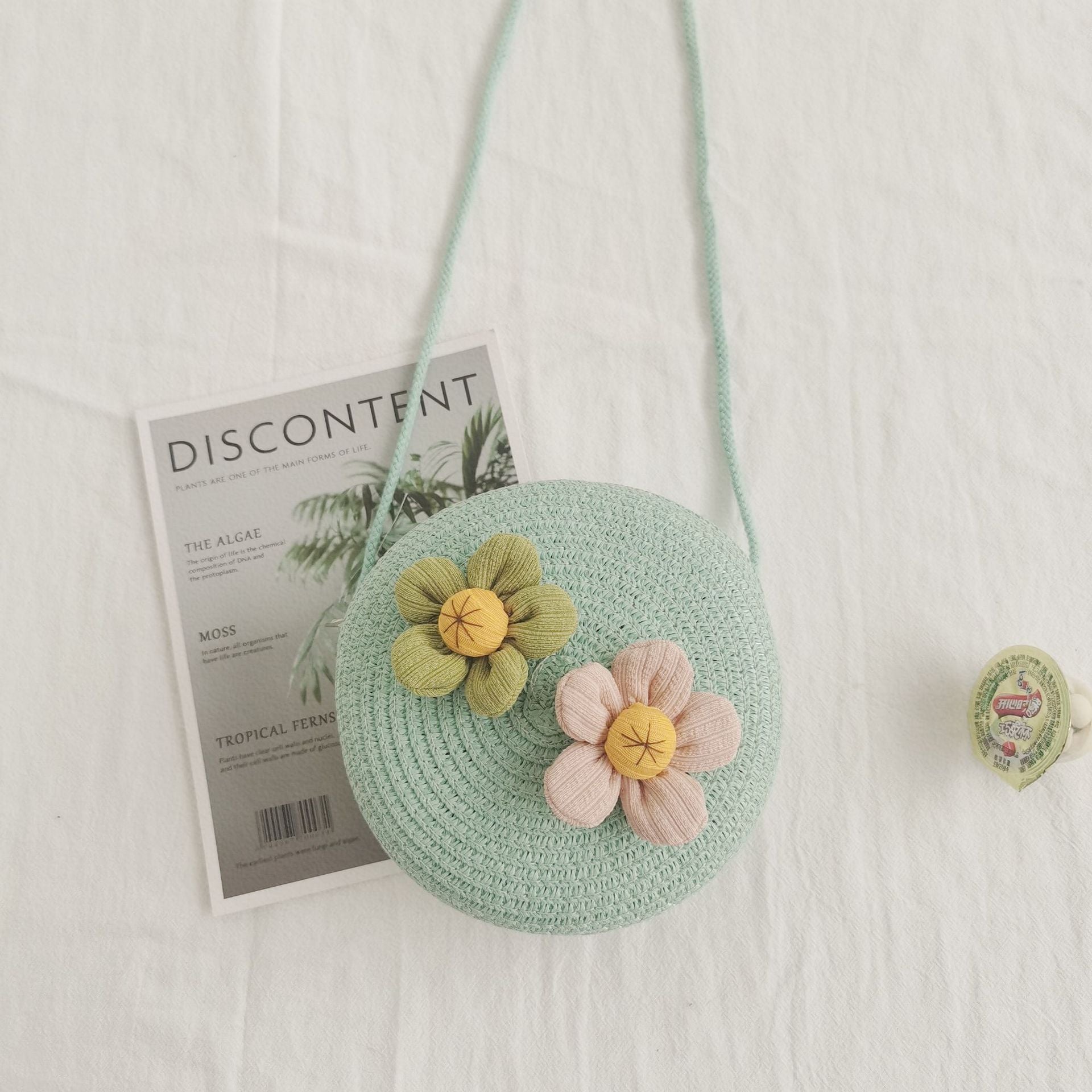 Wholesale Cute Round Fashion Grass Woven Kids Bag
