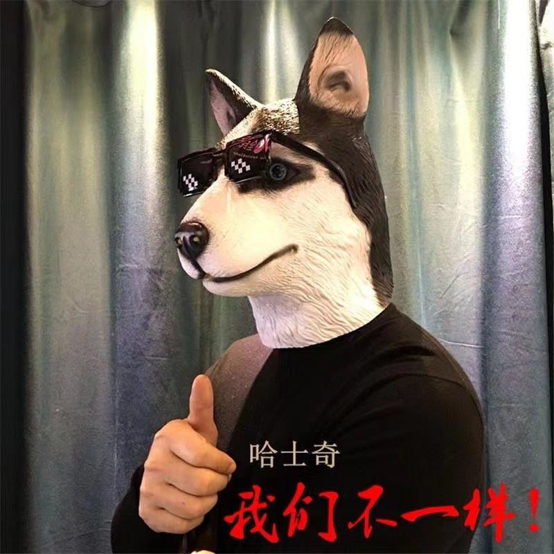 Wholesale 2PCS Animal Horse Head Cover Latex Headwear