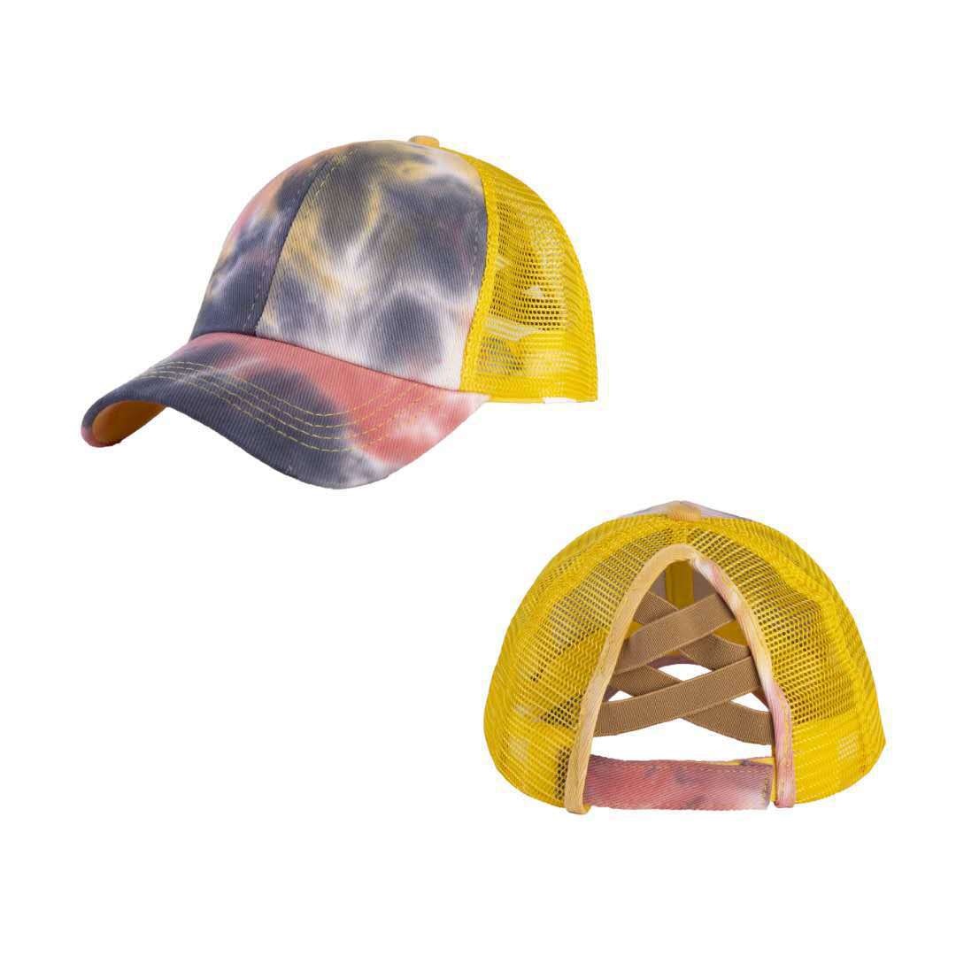 Wholesale Cotton Tie Dye Cross Back Opening Baseball Cap