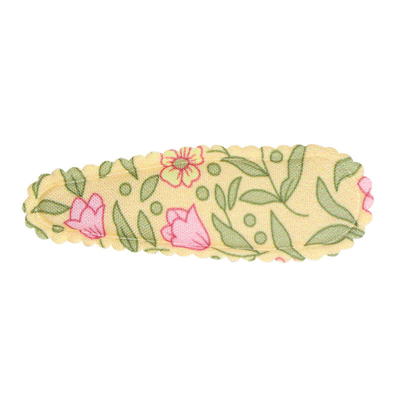 Wholesale Printed Fabric Art Floral Kids Hair Clips