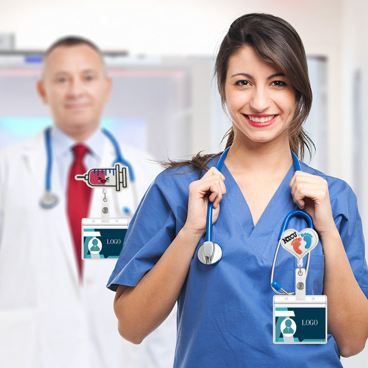 Mayor de tela de fieltro bordado de ABS ABS Doctor retráctil