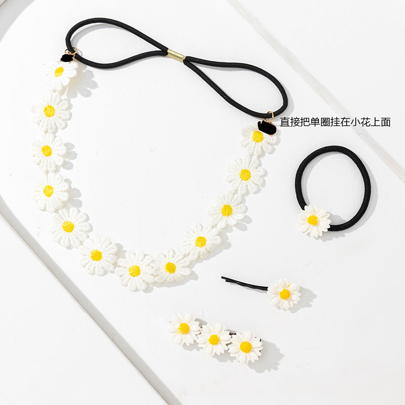 Wholesale Alloy Daisy Flower Bracelet Necklace Headband Hair Accessories Headgear