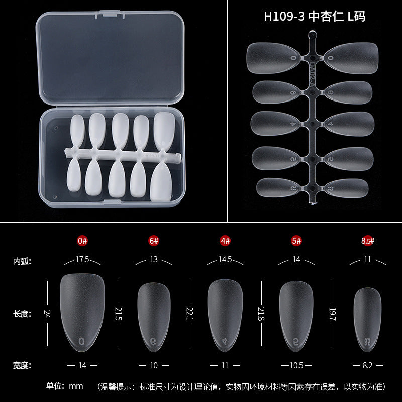 Plástico de manicura hecho a mano sin grabado esmerilado al por mayor