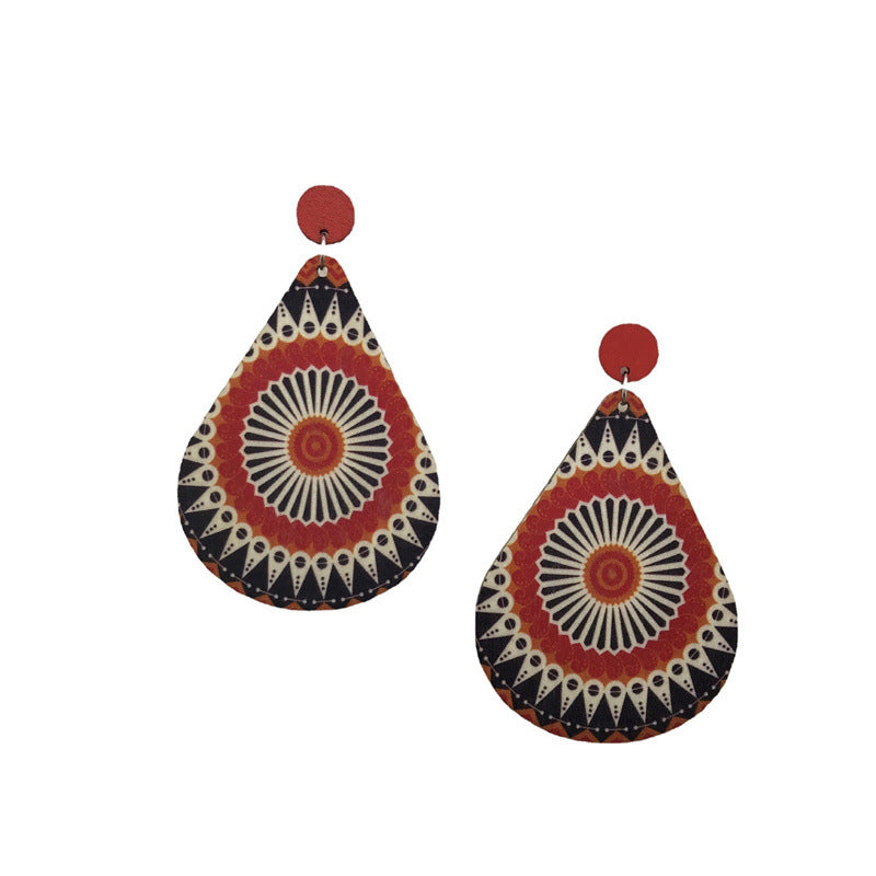 Pendientes de madera bohemia italiana de caída de agua al por mayor