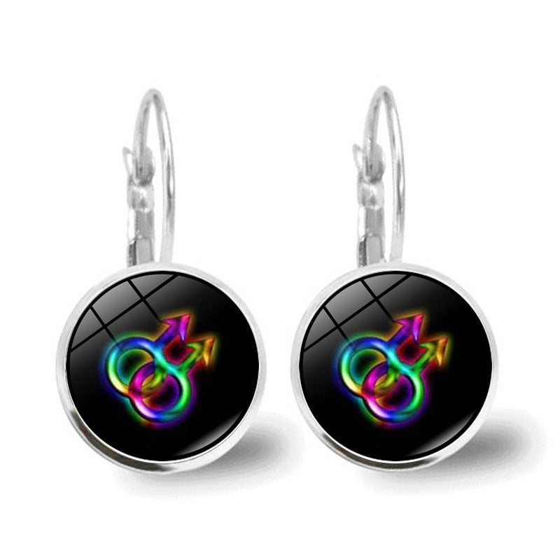 Wholesale Rainbow Round Alloy Earrings
