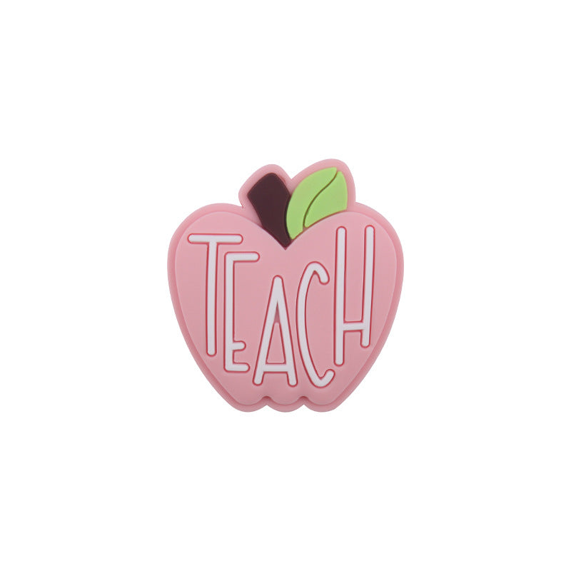 Wholesale Cartoon Apple Teacher Silicone Focal Beads
