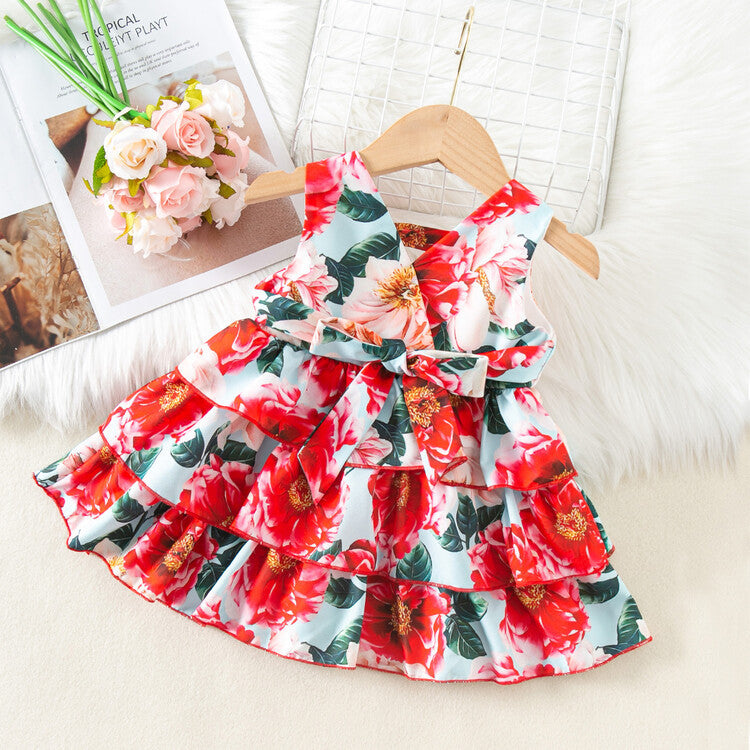 Wholesale Little Girl Cotton Chiffon Dress Baby Clothes