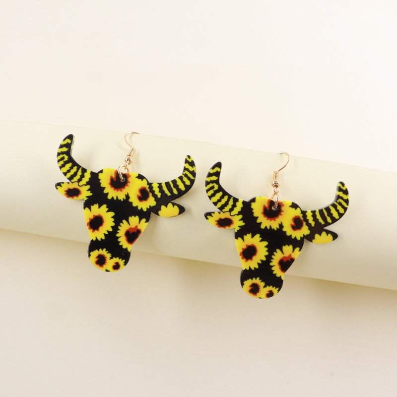 Wholesale Acrylic Matador Sunflower Earrings
