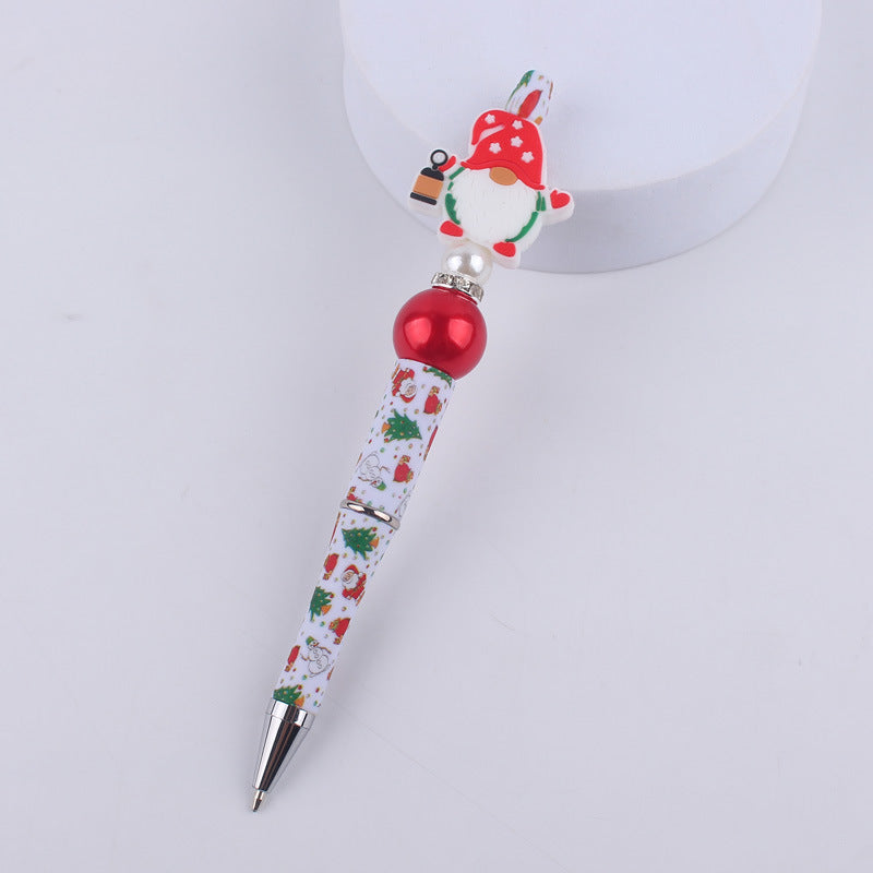 Wholesale Cute Cartoon Christmas Silicone Bead Creative Multifunctional BallPoint Pen