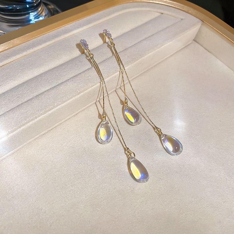 Nuevos pendientes de aleación de borla de bambú verde de estilo chino al por mayor