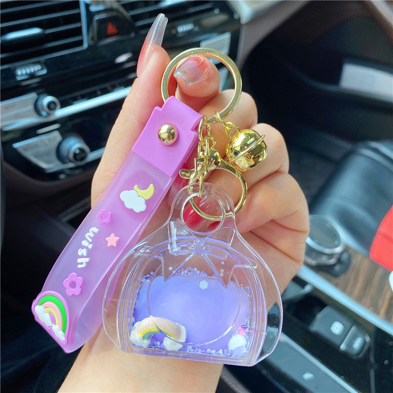 Llavero y llavero de botella de arco iris y botella de arco iris acrílico al por mayor