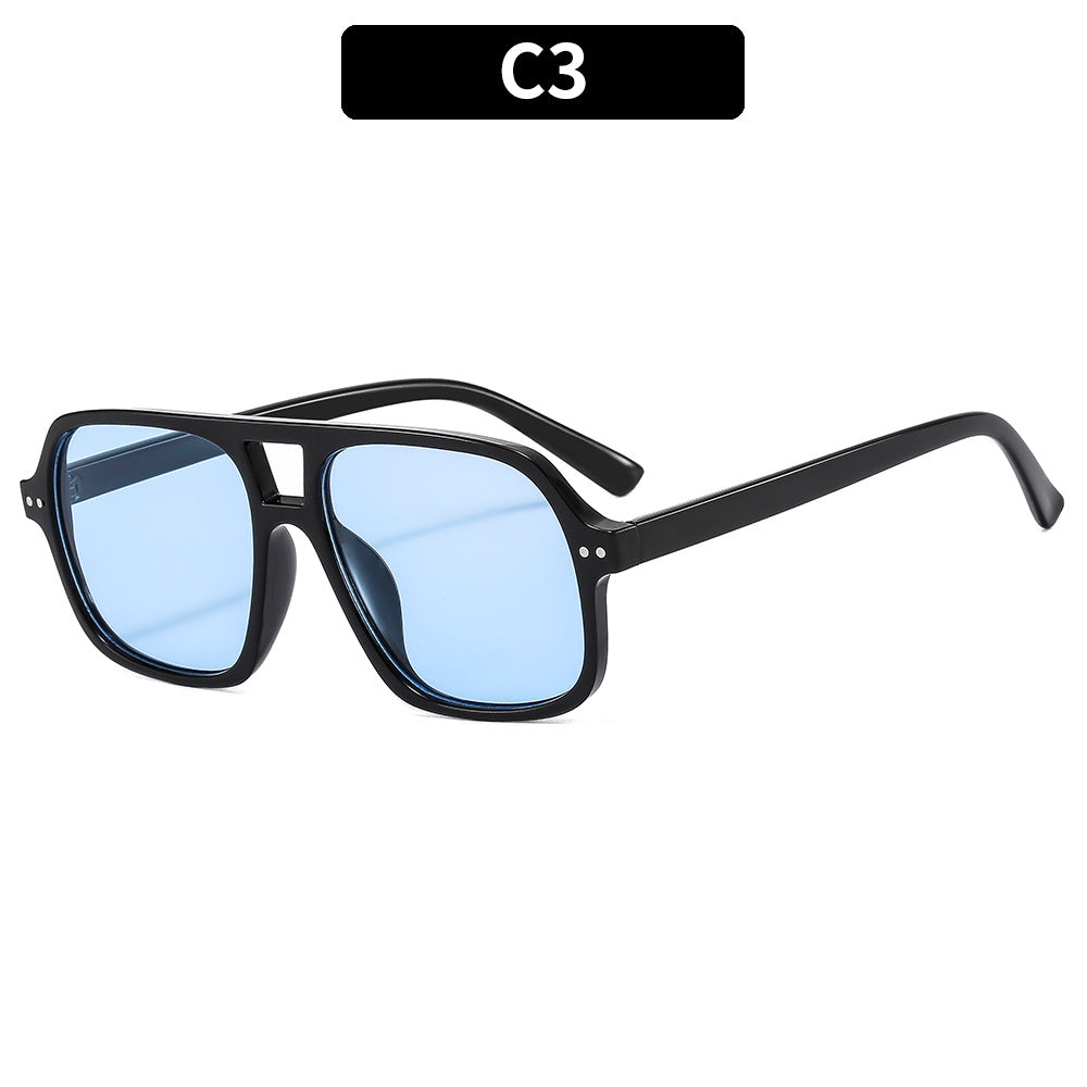 Wholesale PC Double Beam Sunglasses Large Frame UV Protection Sunglasses