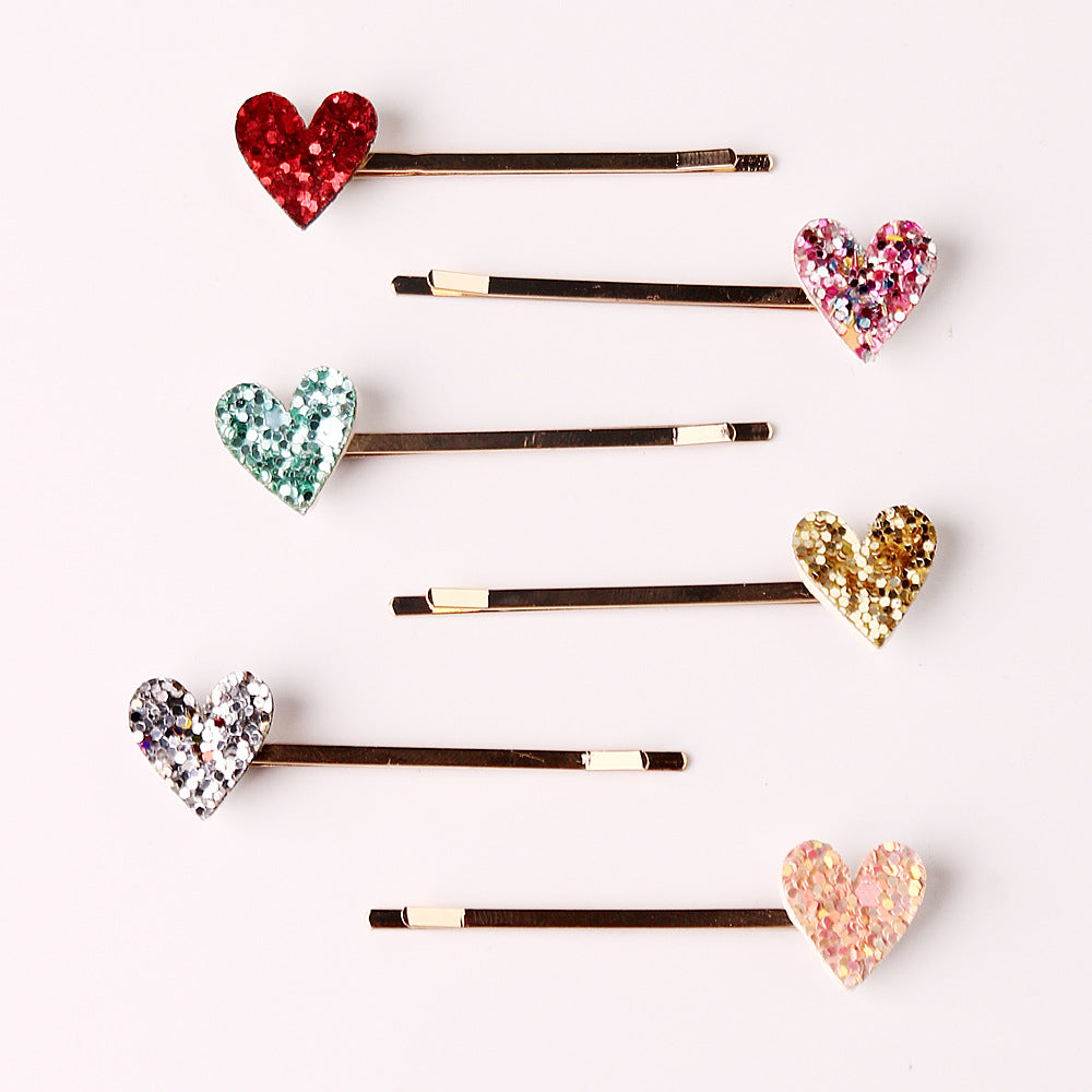 Wholesale Heart Alloy Hair Clips Set of 6