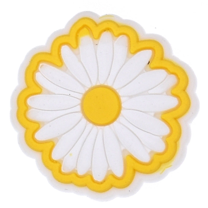 Wholesale 100PCS PVC Cartoon Sunflower Bee DIY Shoe Buckle