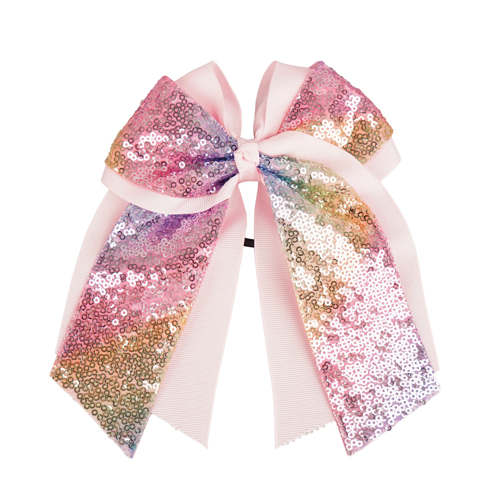 Wholesale 6inch Double Layer Large Swallowtail Sequin Bow Hair Tie