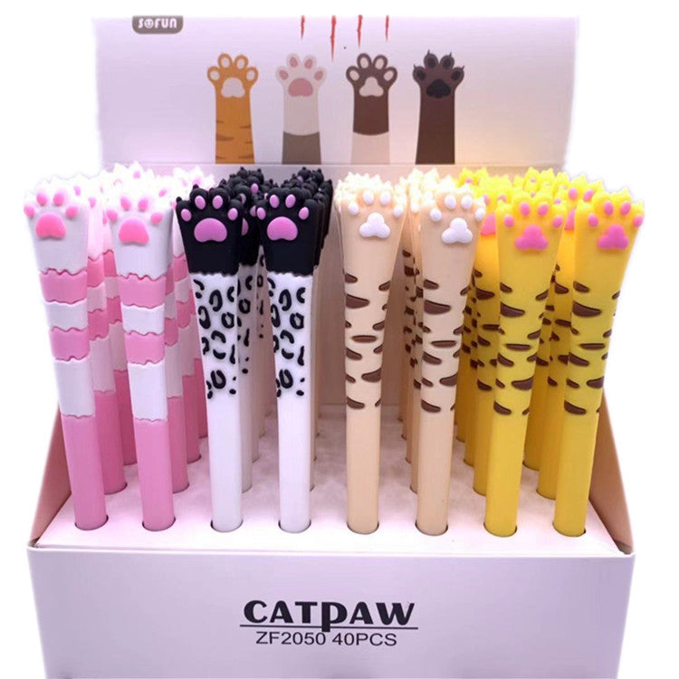 Wholesale Silicone Cartoon Cat Claw Ballpoint Pen 40pcs/box