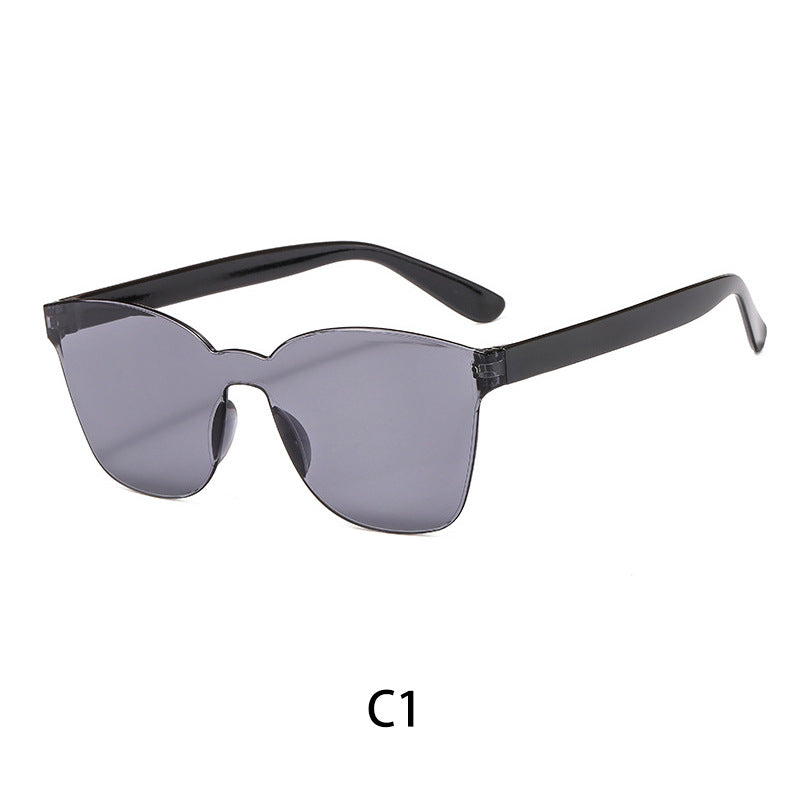 Wholesale PC Candy Color Adult All In One Rimless Sunglasses