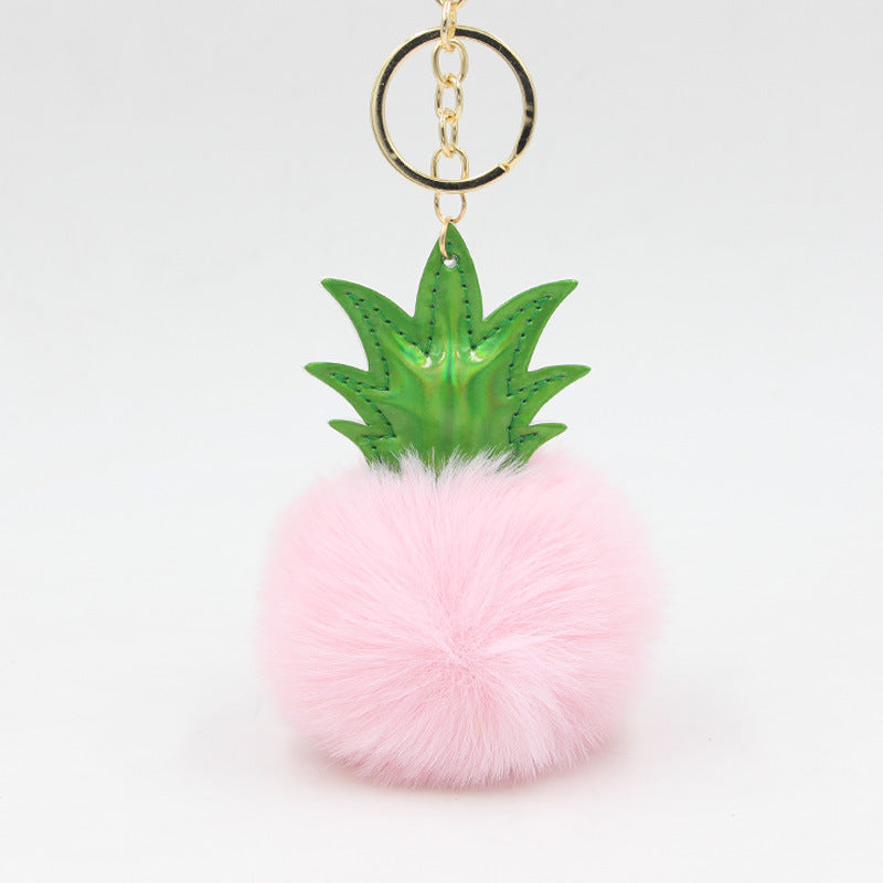 Wholesale Polyester Pineapple Fur Ball Keychain