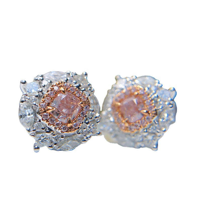 Wholesale Simulated Argyle Pink Copper Earrings