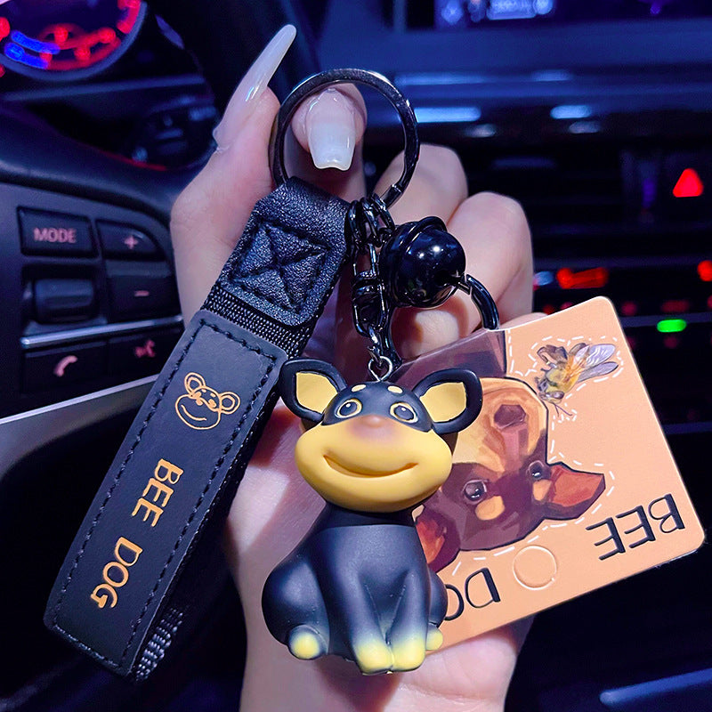 Wholesale Resin Bee Dog Figure Keychain