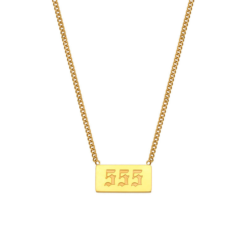 Wholesale Titanium Steel Creative 1 To 9 Golden Angel Number Necklace