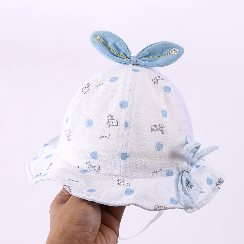 Wholesale Polka Dot Puppy Print Mesh Kids Cotton Bucket Hat