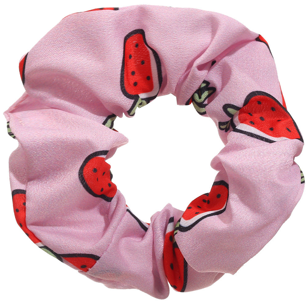 Wholesale Fruit Pattern Fabric Hair Scrunchies
