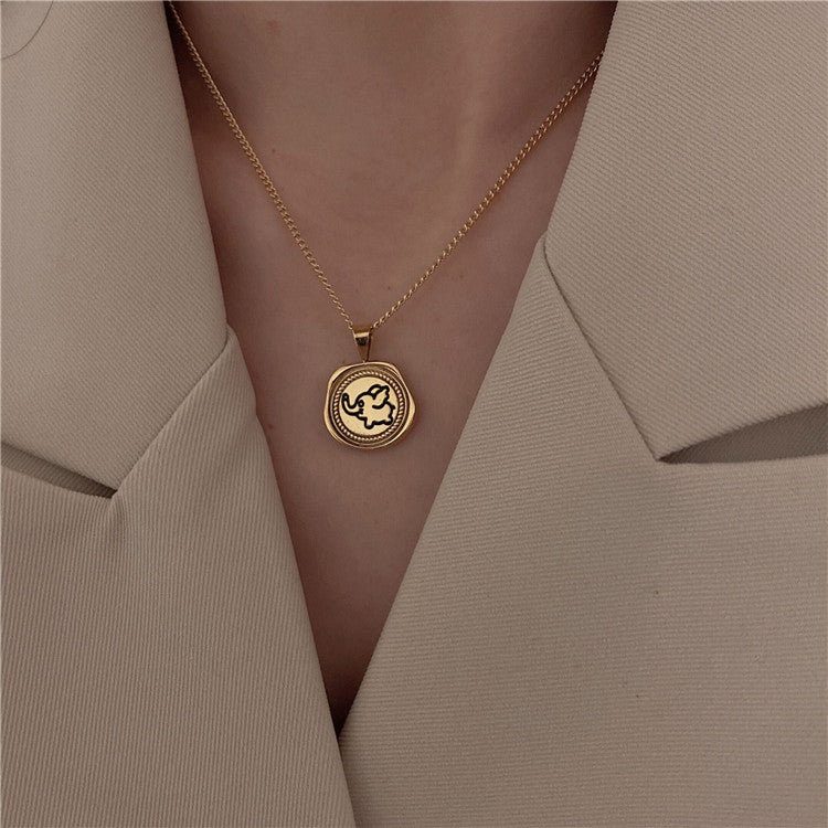 Wholesale Vintage Sunflower Titanium Steel Necklaces