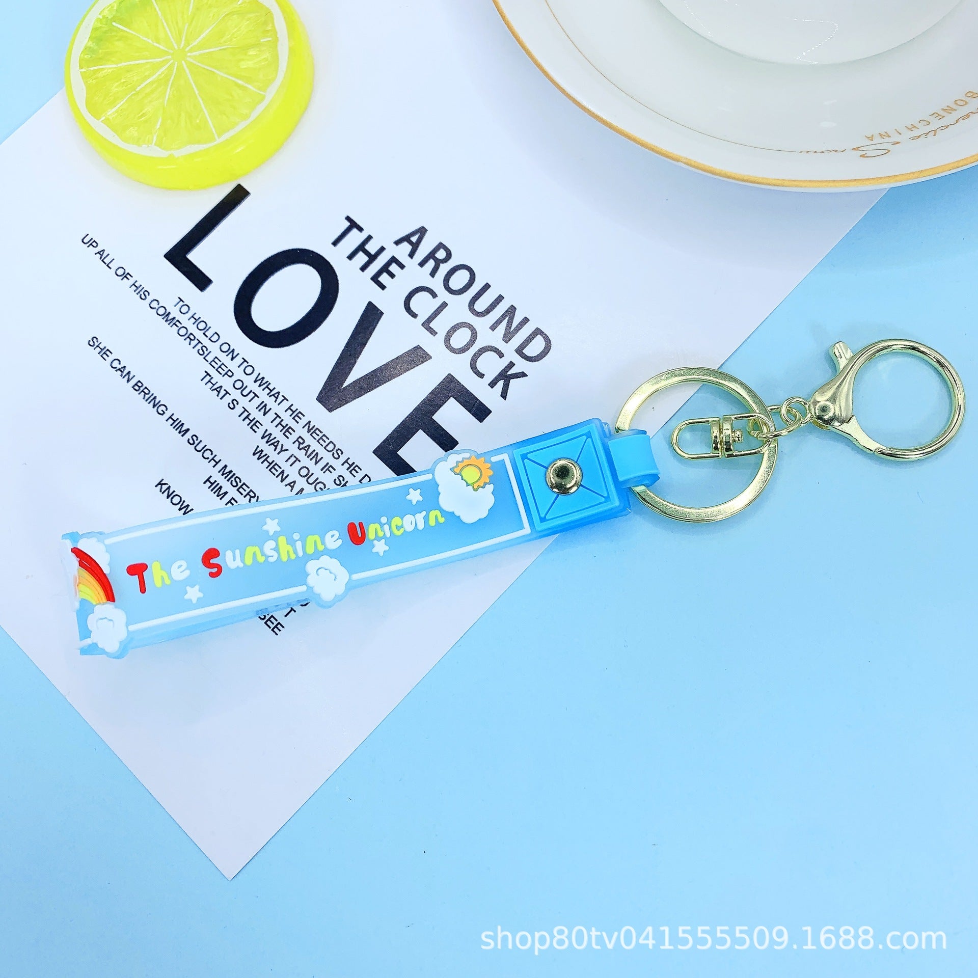 Wholesale Oil Quicksand Floating Lanyard Metal Keychains