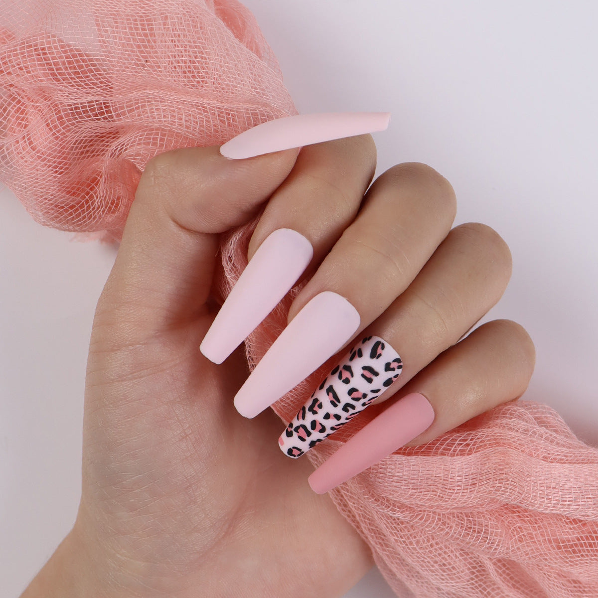 Parches de mejora de uñas largas de plástico de plástico de 24 piezas al por mayor