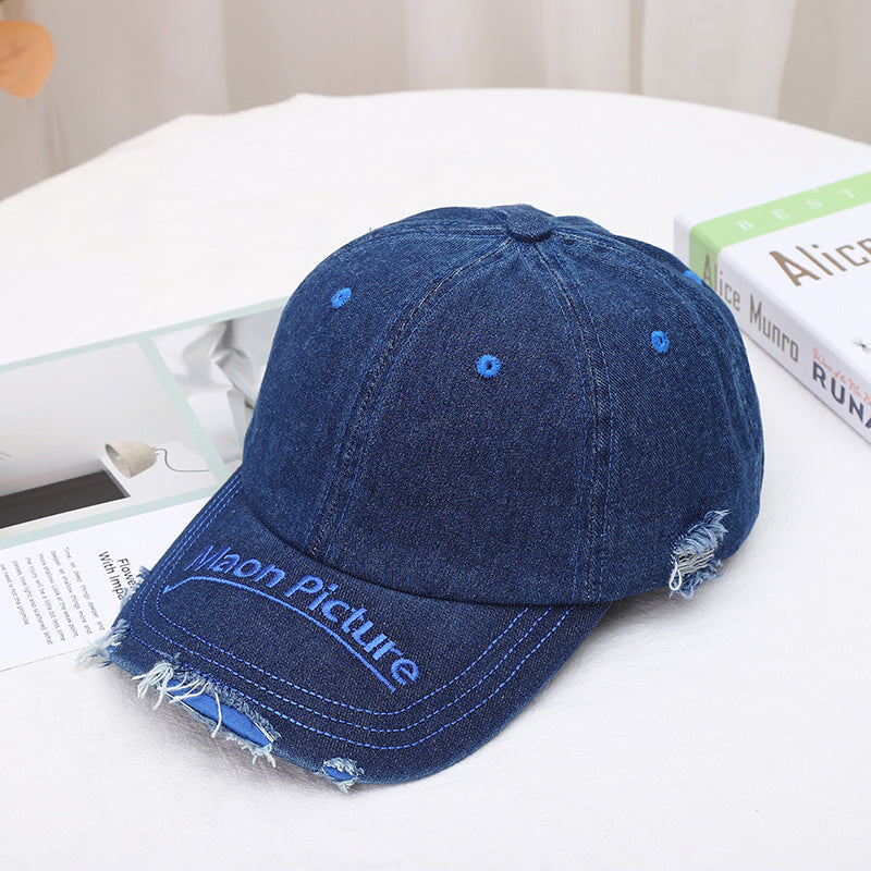 Venta al por mayor Gorra de béisbol de mezclilla rasgada del todo-fósforo de algodón