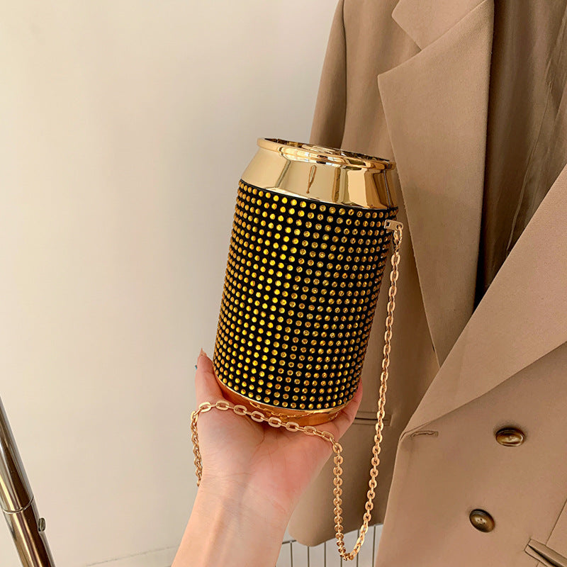 Wholesale PVC Pop Can Bag Bright Diamond Chain Bag