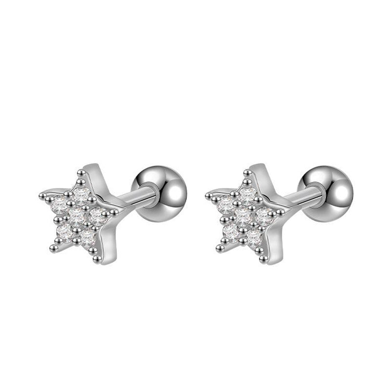 Wholesale Rose Stud Set Earrings Stainless Steel
