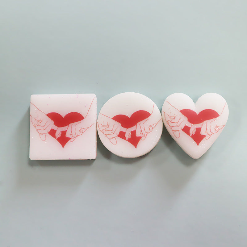 Wholesale Nightlight Printing Valentine's Day One Set Silicone Printing Beads