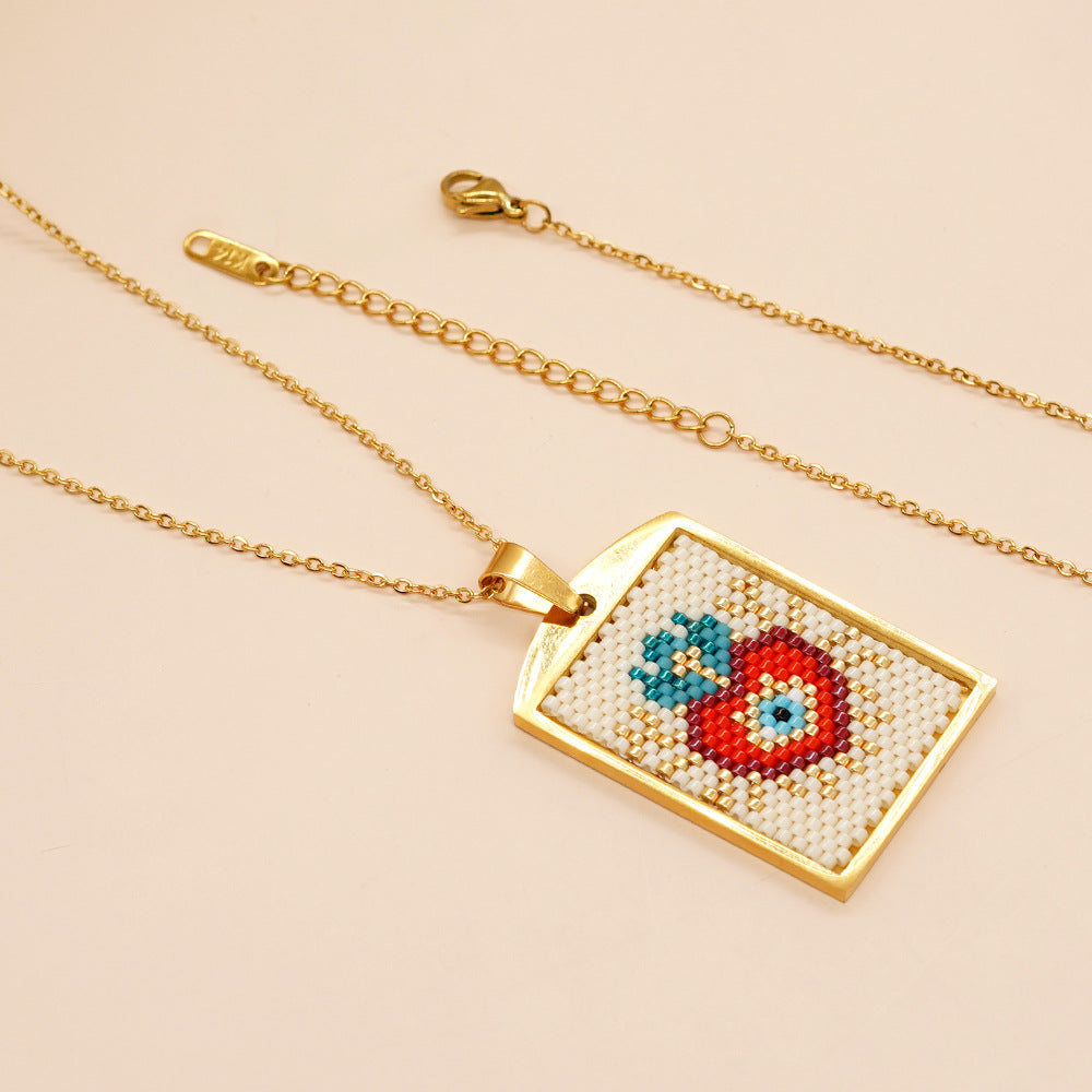 Collar De Acero Inoxidable Palm Eye Heart al por mayor