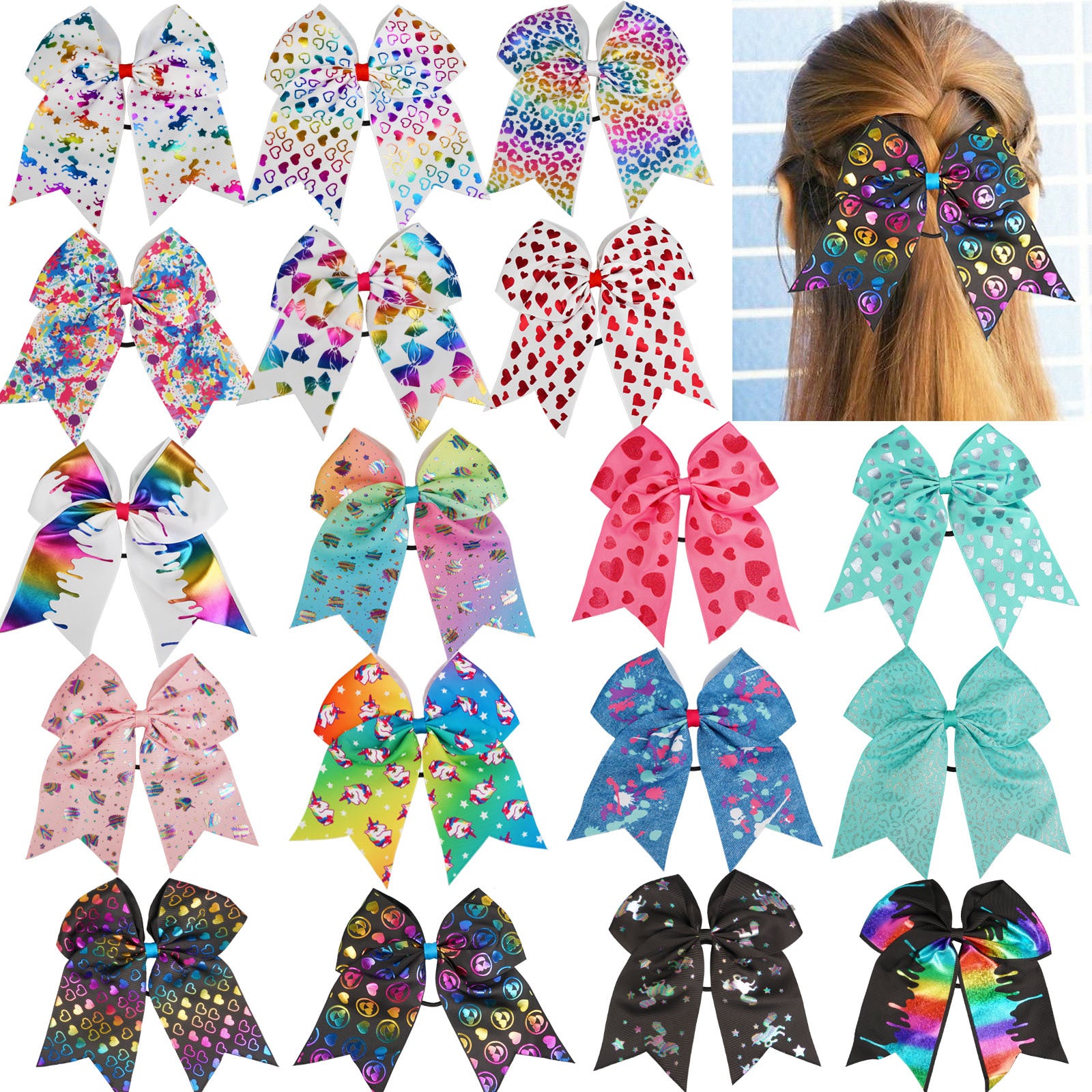 Wholesale Valentine's Day Big Bow Thread with Hair Scrunchies