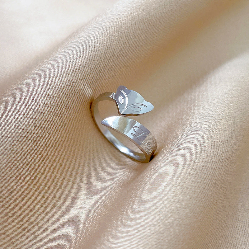 Wholesale Fox Alphabet Titanium Rings