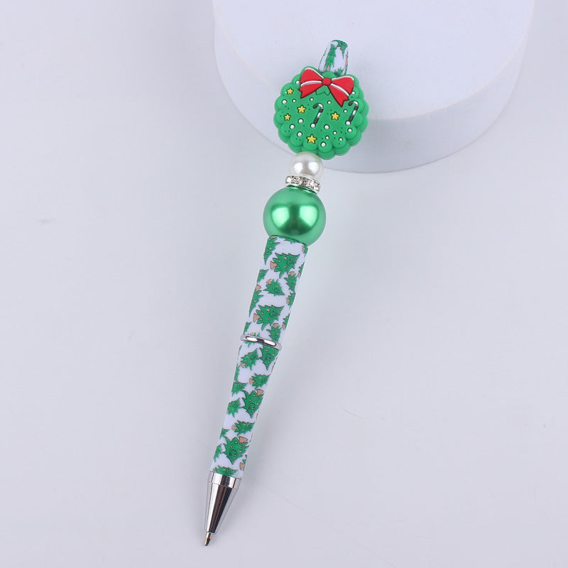 Wholesale Cute Cartoon Christmas Silicone Bead Creative Multifunctional BallPoint Pen