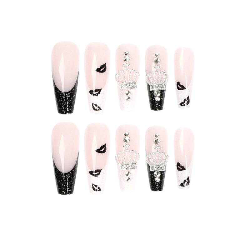 Wholesale Plastic Black and White Lip Print Nail Patch
