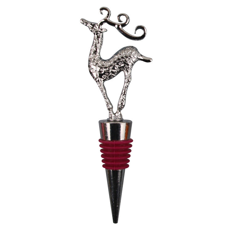 Wholesale DIY Silver Deer Zinc Alloy Red Wine Stopper Cream Knife Champagne Stopper