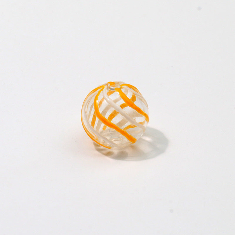 Accesorios de joyería de vidrio hueco pintado a mano al por mayor cuentas