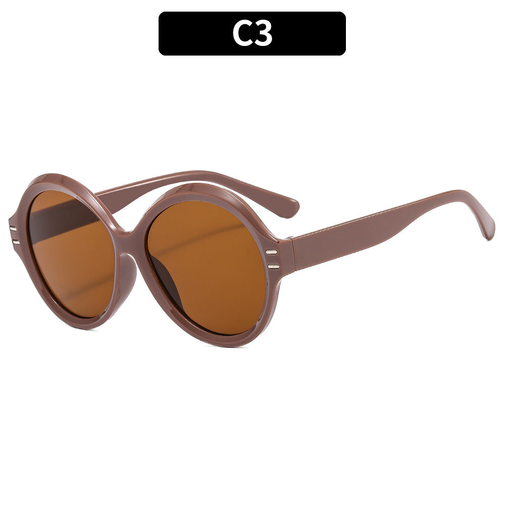 Wholesale Round Frame Pink PC Sunglasses