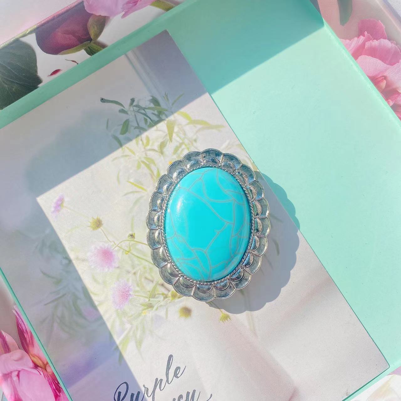 Wholesale Rough Turquoise Mobile Phone Holder