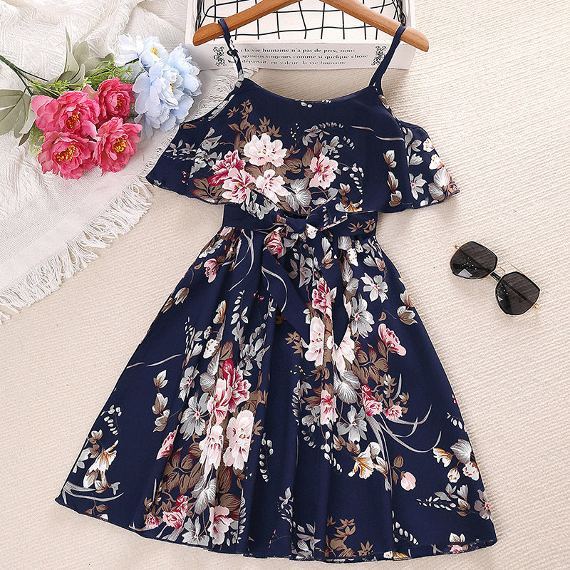 Wholesale Kids Suspenders Cotton Princess Dresses Baby Clothes