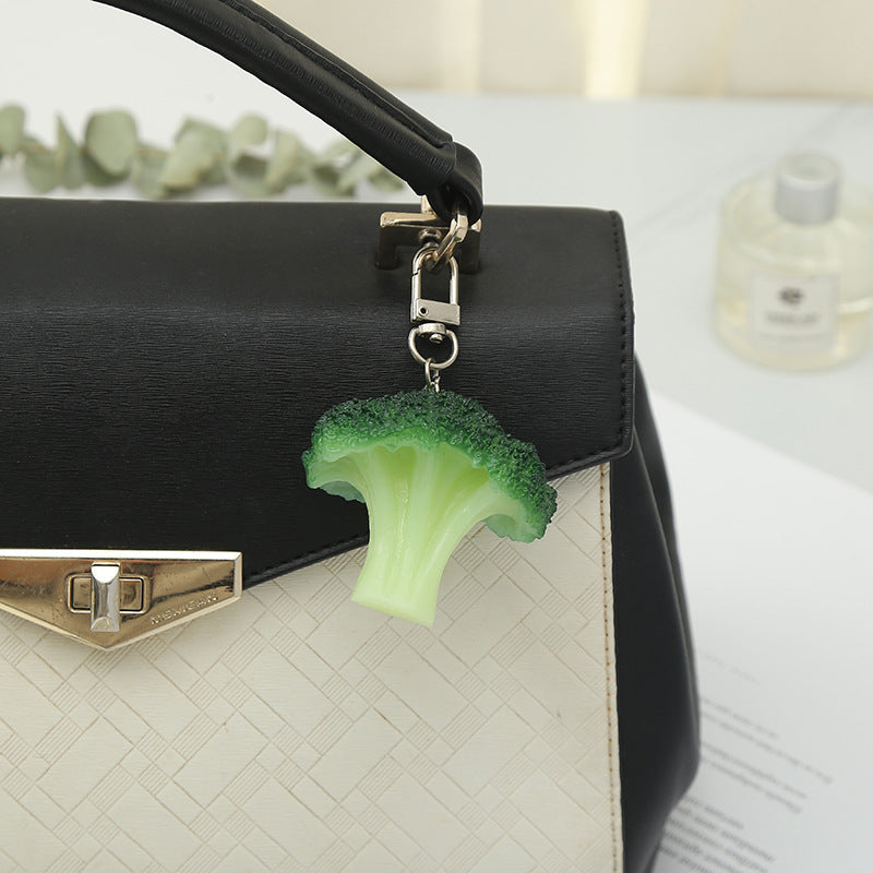 Wholesale PVC Imitation Broccoli Creative Keychain