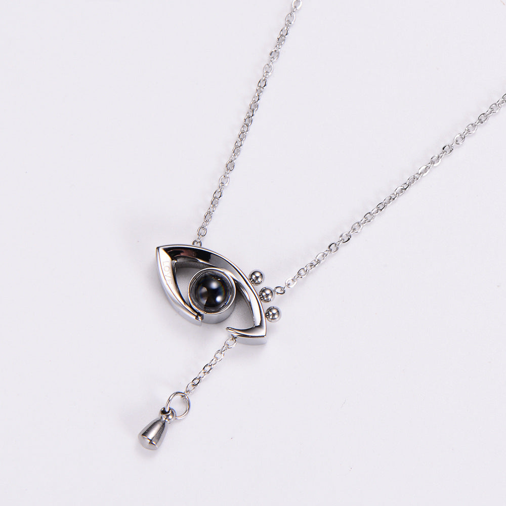 Wholesale Stainless Steel Angel Eyes Necklace