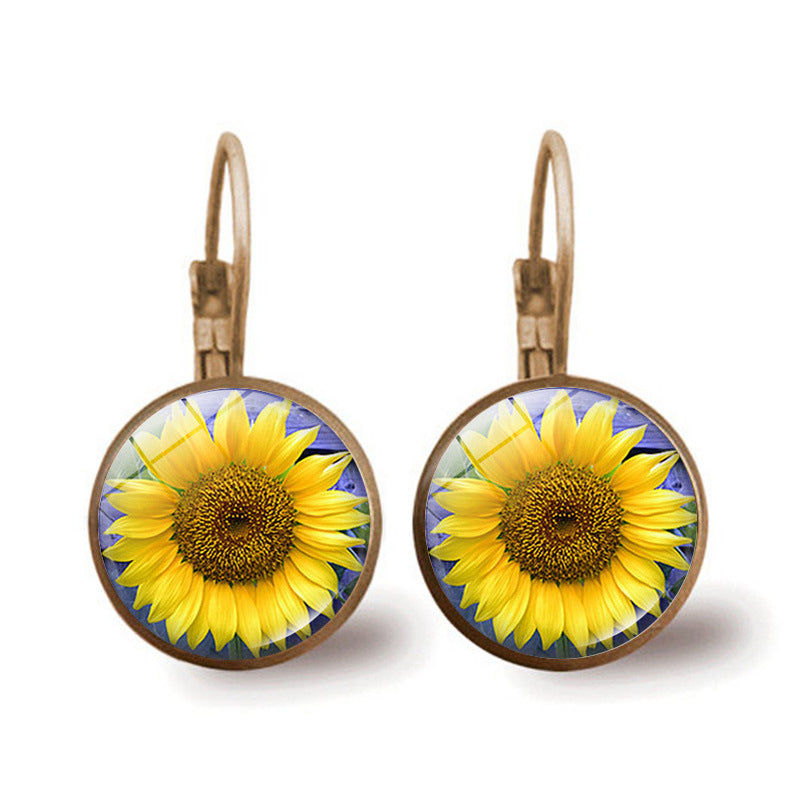 Wholesale Sunflower Alloy Earrings